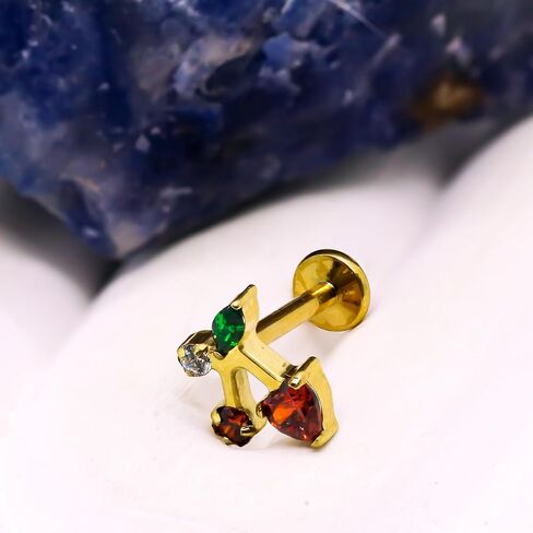G23 Titanium 16G Push in Flatback Stud for Flat, Helix, Tragus, Conch, Lobe CZ Nose Stud Lip Stud Hypoallergenic Cartilage Earring Piercing Jewelry in Kuwait