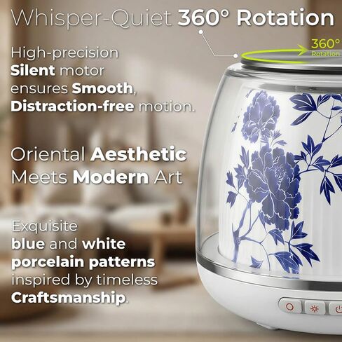 360° Motorized Rotating Display Stand with RGB Light, Built-in Bluetooth Speaker, Rechargeable 2600mAh Battery, 6–8H, Physical Buttons,Turntable for Display/Home Decor/Yoga/Meditation/Office in Kuwait