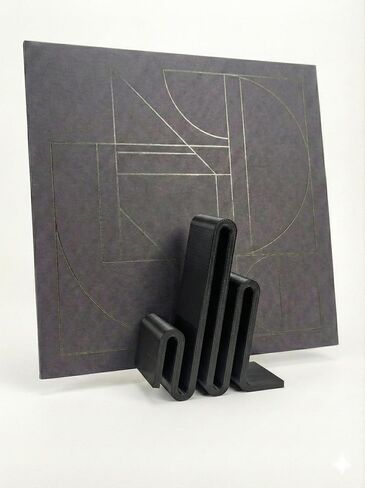حامل تسجيلات الفينيل Quetzal الآن - حامل عرض LP حديث لسطح المكتب، PLA مطبوع ثلاثي الأبعاد مع تصميم مموج، شاشة تسجيل أنيقة لغرفة الموسيقى والمكتب والديكور المنزلي in Kuwait