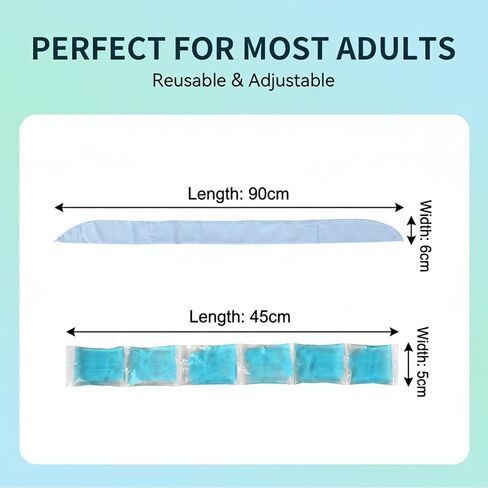 Reusable Neck Cooling Scarf with Ice Packs, Adjustable Cold Neck Wrap for Summer Heat Relief, Breathable Cooling Neck Collar for Outdoor Work, Hiking, Sports, Men & Women, Light Blue in Saudi Arabia