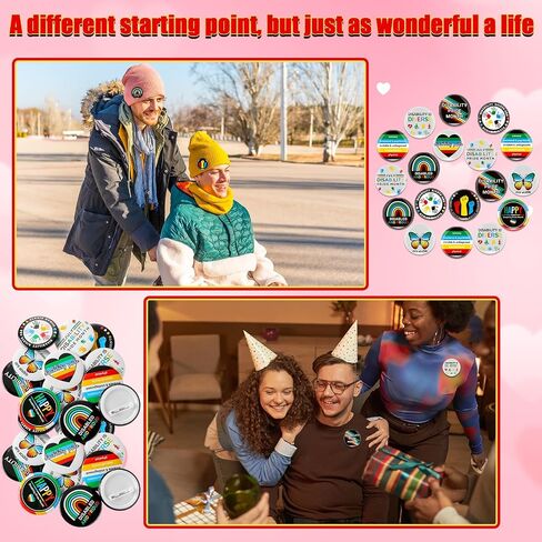 200Pcs Disability Pride Month Pins Buttons 1.26" Round Lapel Badges Equality Human Rights Disabled Support Awareness Pins for Teens Adults July Disability Party Favors Charity Event Supplies Gift in Kuwait