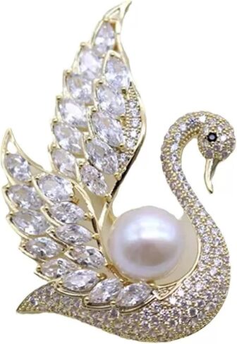Elegant Women’s Vintage Swan Brooch Crafted with Austrian Crystal Rhinestones – Versatile Lapel Pin, Boutonniere & Corsage, Perfect for Styling Dresses, Scarves and Shawls, a Stunning Accessory for Weddings and Banquets in Kuwait