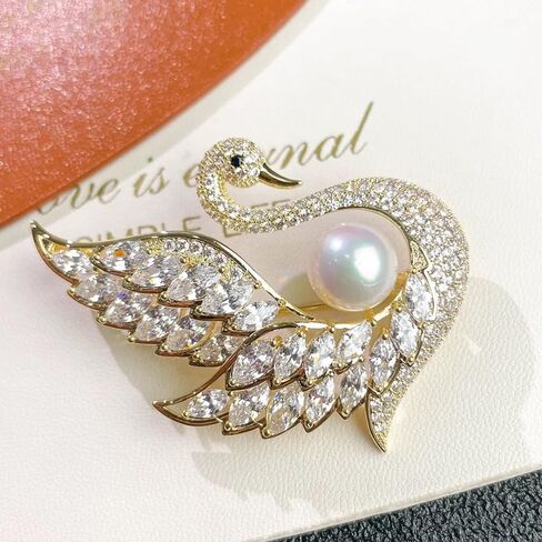 Elegant Women’s Vintage Swan Brooch Crafted with Austrian Crystal Rhinestones – Versatile Lapel Pin, Boutonniere & Corsage, Perfect for Styling Dresses, Scarves and Shawls, a Stunning Accessory for Weddings and Banquets in Kuwait