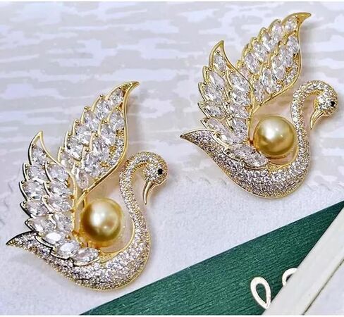 Elegant Women’s Vintage Swan Brooch Crafted with Austrian Crystal Rhinestones – Versatile Lapel Pin, Boutonniere & Corsage, Perfect for Styling Dresses, Scarves and Shawls, a Stunning Accessory for Weddings and Banquets in Kuwait