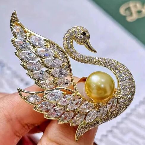 Elegant Women’s Vintage Swan Brooch Crafted with Austrian Crystal Rhinestones – Versatile Lapel Pin, Boutonniere & Corsage, Perfect for Styling Dresses, Scarves and Shawls, a Stunning Accessory for Weddings and Banquets in Kuwait