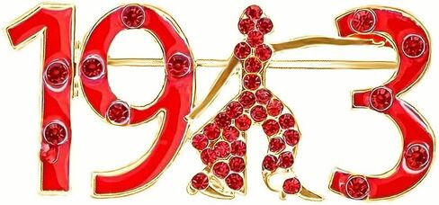 Rhinestone Red Lady 1913 Brooch for Women Gold-Toned Fashion Enamel Greek Delta Sigma Theta Sorority Brooches Lapel Mascot Pins Dainty Dress Accessories Anniversary Holiday Jewelry Souvenir in Kuwait