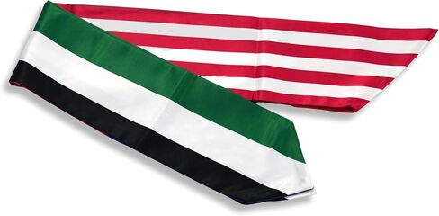 USA And Jordan Flag Graduation Stole,Satin Embroidery Graduation Sash for International Students,72 Inch Length. in Saudi Arabia