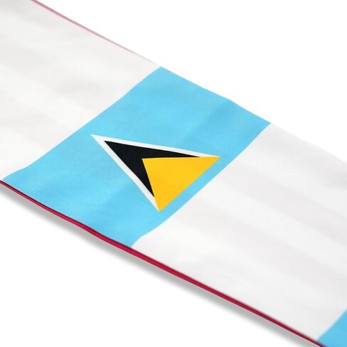 USA And Saint Lucia Flag Graduation Stole,Satin Embroidery Graduation Sash for International Students,72 Inch Length. in Saudi Arabia