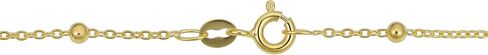 Kooljewelry 14k Yellow Gold Round Bead Station Anklet (2.4 mm, 10 inch) in Kuwait