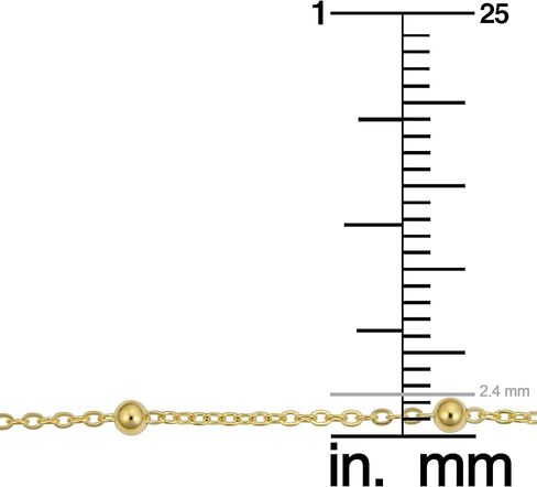 Kooljewelry 14k Yellow Gold Round Bead Station Anklet (2.4 mm, 10 inch) in Kuwait