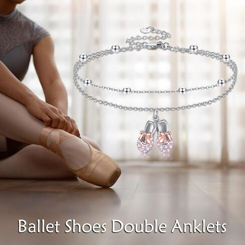 VONALA Celtic Knot/Ballet Dance/Heart Cross Anklet for Women 925 Sterling Silver Layered Adjustable Link Jewelry Birthday Gifts for Her in Kuwait