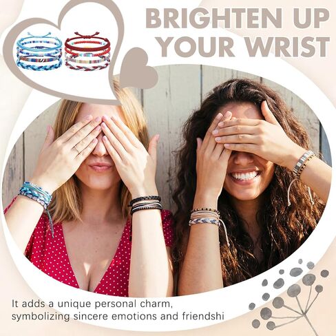 Henoyso 72 Pcs Boho Friendship Bracelets Bulk Adjustable Beaded Anklets End of Year Gifts Handmade Braided Bracelet for Women Men Surfer Beach Summer Accessories, 4 Styles in Kuwait