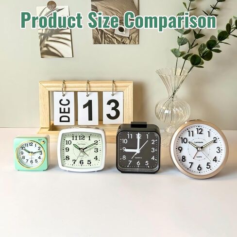 Lamisola Small Alarm Clocks for Bedrooms, 4 Inch Analog Battery Desk Clock, Retro Clock for Bedroom Decoration, Slient, Large Display for Seniors, Loud Alarm Clock for Heavy Sleepers, Champagne Gold in Saudi Arabia