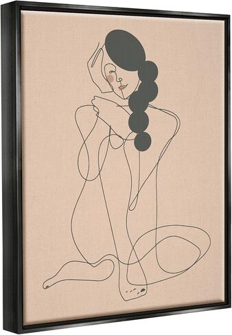 Stupell Industries Abstract Woman Sitting Scribble Drawing Smiling Outline, Design by Kendra Shedenhelm in Saudi Arabia