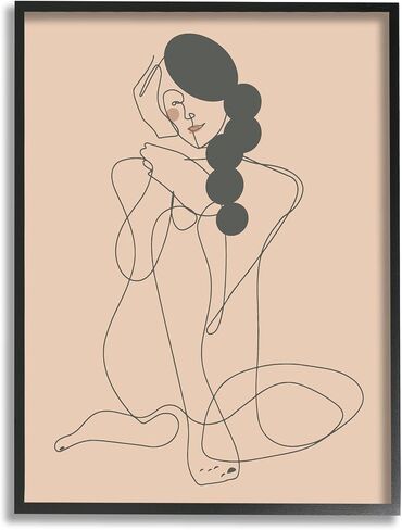 Stupell Industries Abstract Woman Sitting Scribble Drawing Smiling Outline, Design by Kendra Shedenhelm in Saudi Arabia