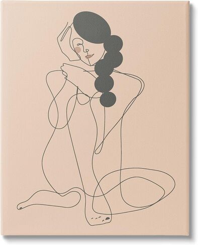 Stupell Industries Abstract Woman Sitting Scribble Drawing Smiling Outline, Design by Kendra Shedenhelm in Saudi Arabia