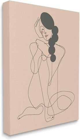 Stupell Industries Abstract Woman Sitting Scribble Drawing Smiling Outline, Design by Kendra Shedenhelm in Saudi Arabia