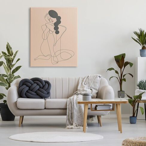 Stupell Industries Abstract Woman Sitting Scribble Drawing Smiling Outline, Design by Kendra Shedenhelm in Saudi Arabia