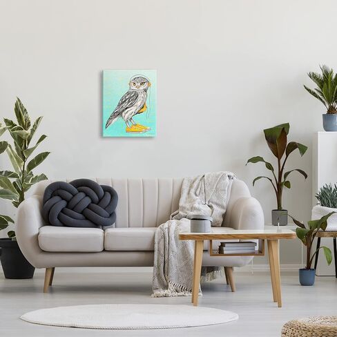 Stupell Industries Owl Wearing Yellow Sneakers Headphones Retro Pattern, Design by Amelie Legault in Saudi Arabia