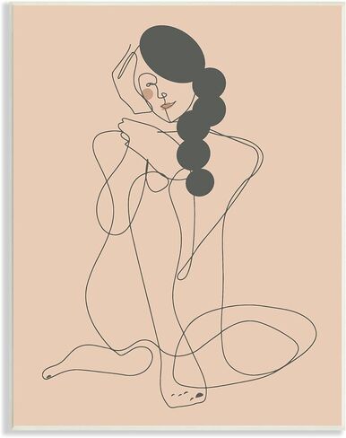 Stupell Industries Abstract Woman Sitting Scribble Drawing Smiling Outline, Design by Kendra Shedenhelm in Saudi Arabia