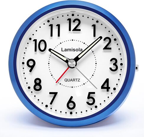Lamisola Small Alarm Clocks for Bedrooms, 4 Inch Analog Battery Desk Clock, Retro Clock for Bedroom Decoration, Slient, Large Display for Seniors, Loud Alarm Clock for Heavy Sleepers, Champagne Gold in Saudi Arabia