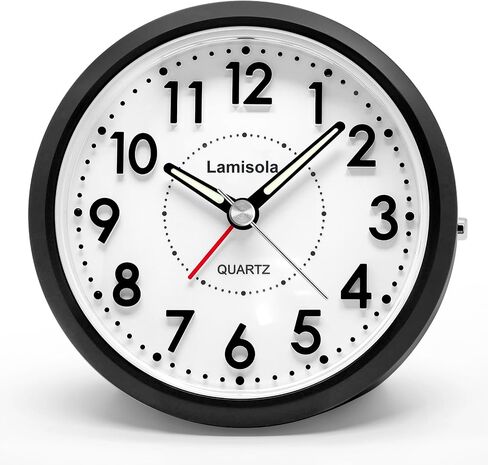 Lamisola Small Alarm Clocks for Bedrooms, 4 Inch Analog Battery Desk Clock, Retro Clock for Bedroom Decoration, Slient, Large Display for Seniors, Loud Alarm Clock for Heavy Sleepers, Champagne Gold in Saudi Arabia