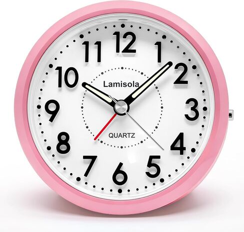 Lamisola Small Alarm Clocks for Bedrooms, 4 Inch Analog Battery Desk Clock, Retro Clock for Bedroom Decoration, Slient, Large Display for Seniors, Loud Alarm Clock for Heavy Sleepers, Champagne Gold in Saudi Arabia