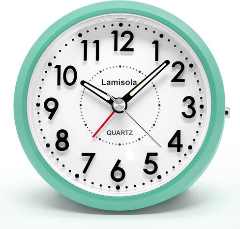 Lamisola Small Alarm Clocks for Bedrooms, 4 Inch Analog Battery Desk Clock, Retro Clock for Bedroom Decoration, Slient, Large Display for Seniors, Loud Alarm Clock for Heavy Sleepers, Champagne Gold in Saudi Arabia