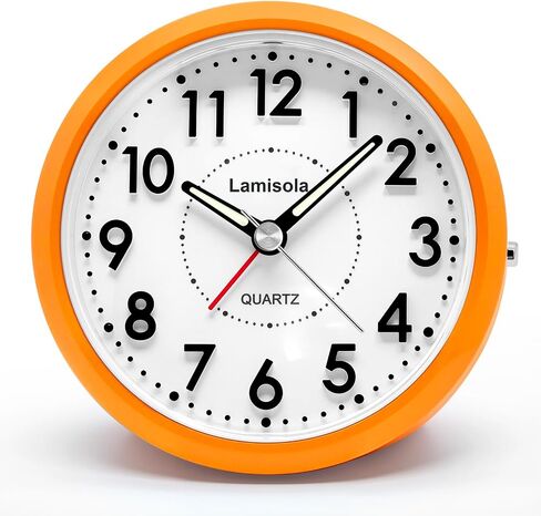 Lamisola Small Alarm Clocks for Bedrooms, 4 Inch Analog Battery Desk Clock, Retro Clock for Bedroom Decoration, Slient, Large Display for Seniors, Loud Alarm Clock for Heavy Sleepers, Champagne Gold in Saudi Arabia