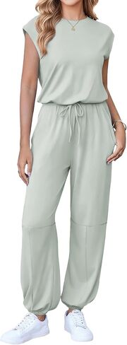 Ekouaer Womens Jumpsuits Casual One Piece Summer Romper Jogger Leg Long Pant Casual Spring Vacation Outfit with Pocket 2026 in Kuwait