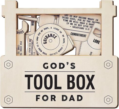Religious Father's Day Gift, Wooden Father's Day Craft, God's Tool Box for Dad (Colored) in Saudi Arabia