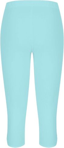 Trendy Capri Leggings for Women Solid Color High Waisted Yoga Gym Crop Pants Stretchy Fitting Capris in Saudi Arabia