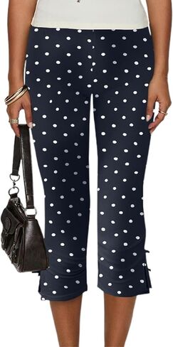 Aonoapll Women Y2k Skinny Capri Pants Cute Bow Tie Capri Leggings Slim Fitted Knee Length Stretchy Cropped Trousers in Kuwait