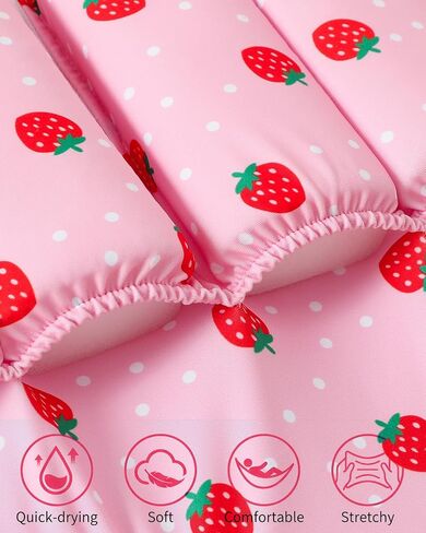 FishingDino Floating Swimsuit for Toddler Girls 1-6T Long Sleeve One Piece Float Suit Built-in Buds Cute Floatation Swim Suit in Saudi Arabia