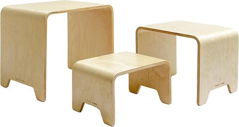 Damoch Family™ Kids Wood Weaning Table Chair Montessori Furniture Set Toddler Kitchen Learning Helper Tower Play Activity Table Step Stool for Bathroom and Potty Kids Study Desk Dinning Table in Kuwait