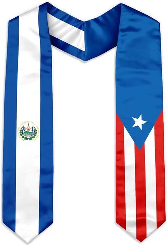 Country Flags Graduation Stole 72", Dual Nation Flag Sash for High School College University Graduation in Saudi Arabia