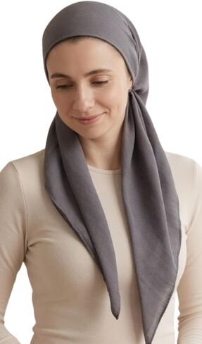 Women’s Square Lightweight Cotton Viscose Head & Neck Scarf, Soft, Breathable, Non-Wrinkle Hair Covering in Saudi Arabia