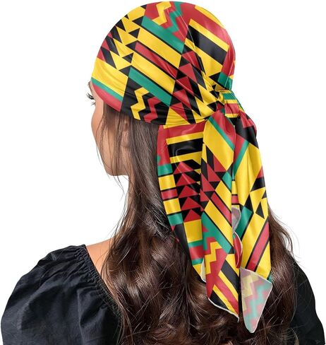 Head Scarf for Women,35" Large Square Hair Scarves Bandana Fashion Neck Scarf in Kuwait