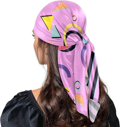Head Scarf for Women,35" Large Square Hair Scarves Bandana Fashion Neck Scarf in Kuwait