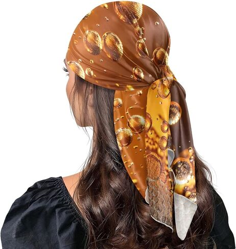 Head Scarf for Women,35" Large Square Hair Scarves Bandana Fashion Neck Scarf in Kuwait