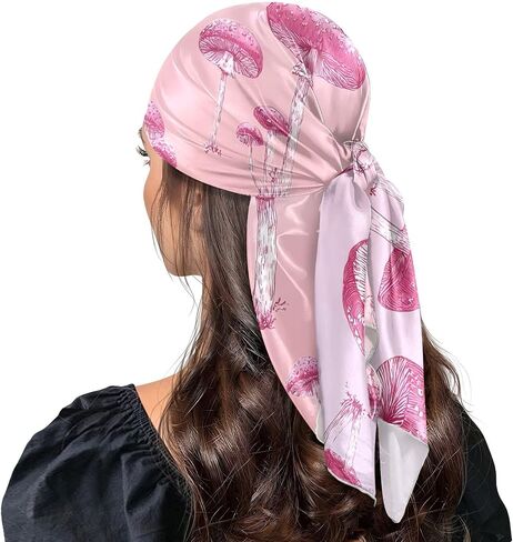 Head Scarf for Women,35" Large Square Hair Scarves Bandana Fashion Neck Scarf in Kuwait