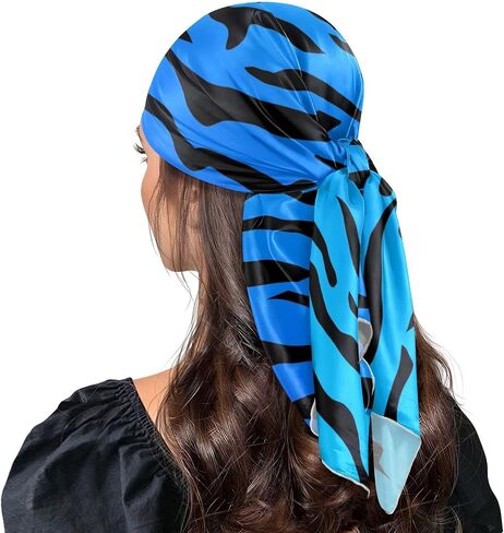 Head Scarf for Women,35" Large Square Hair Scarves Bandana Fashion Neck Scarf in Kuwait