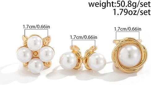 Pearl Ring For Women Stacking Baroque Ring Set Gold Silvery Imitation Pearl Hollowed-Out Joint Ring Set Adjustable Open Dome Rings Trendy Jewerly For Women in Saudi Arabia