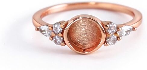 Love Catcher 925 Sterling Silver Ring Setting Round Shape for DIY Milk Keepsake or Cremation Ashes Memorial Keepsake, Blank Resin Ring Base Mother's Day Memorial's Day Present in Kuwait