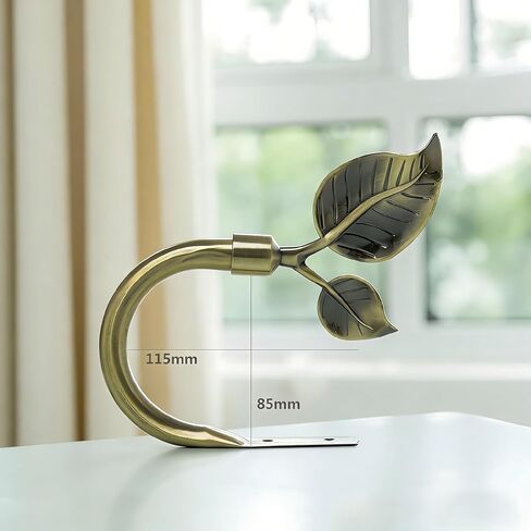 Leaf Shaped Curtain Tieback Holdbacks 2pcs, Handmade Metal Curtain Side Holders for Wall, Curtain Hook Pull Backs for Drapes Window Decoration (Antique Brass) in Saudi Arabia