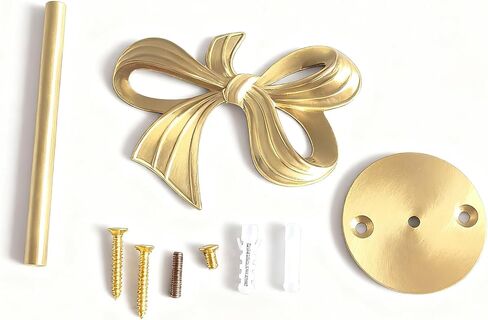 2 Pcs Brass Bow Curtain Holdbacks Wall Mounted Gold Curtain Holdbacks Bow Modern Decorative Drapery Pull Back Hooks with Screws Accessories for Living Room Bedroom Office Home in Saudi Arabia