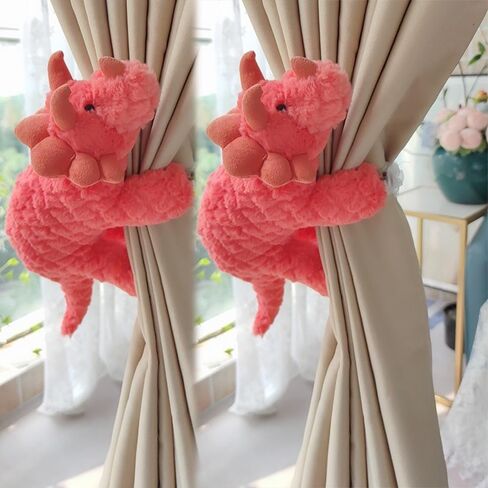 1 Pair Cute Curtain Tiebacks Cartoon Animal Dinosaur/Crocodile Decorative Holdback for Bedroom Window Treatment (Green Dinosaur) in Saudi Arabia