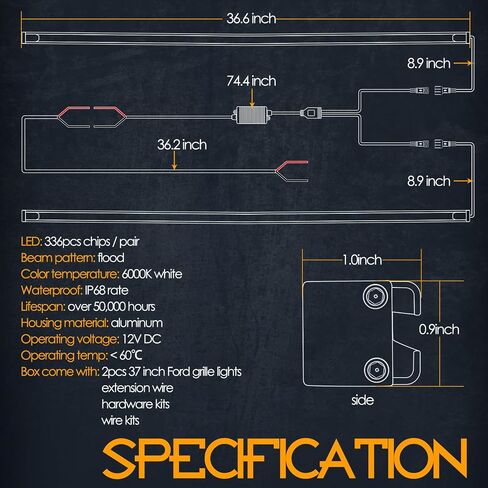 Nirider LED أضواء مصبغة لفورد، 2 جهاز كمبيوتر شخصى 37 بوصة LED مصبغة ضوء بار عدة LED DRL مصبغة أضواء القيادة أضواء الطرق الوعرة أضواء مصبغة أمامية لشاحنة 2017-2022 Ford Super Duty F-250 in Kuwait