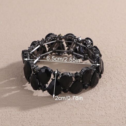 wekicici المرأة كريستال تمتد سوار الزفاف الزفاف صف مزدوج حجر الراين استرخى سوار لامعة أنيقة مطاطا دمعة استرخى بيان مجوهرات للمساء حفلة موسيقية هدية in Kuwait