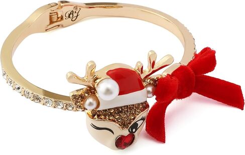 Betsey Johnson Jewelry Women's Santa Baby Reindeer Bow Bangle Bracelet in Saudi Arabia
